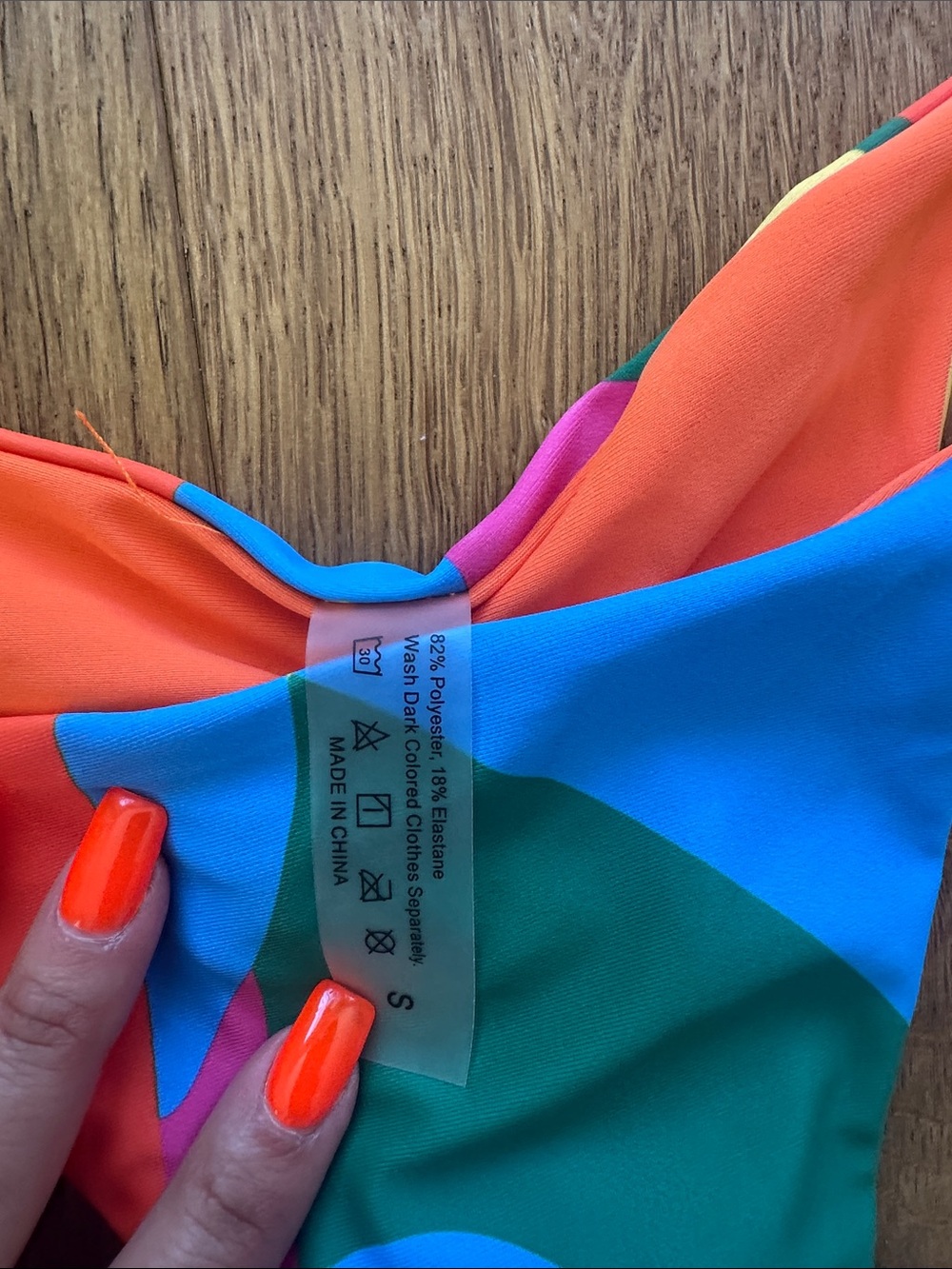 Colorful Abstract Triangle Bikini Set - Orange Multi - Picture 2 of 5